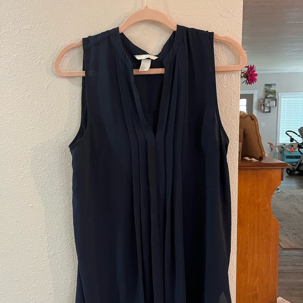 H&M navy blue blouse, size:12